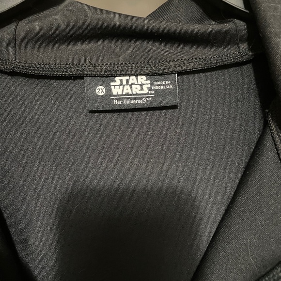 Star Wars Her Universe Use The Force black zip up hooded athletic jacket EUC - Picture 3 of 3